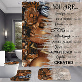 Lofaris (7 Day Delivery) Women Flower Bible Motivational Quotes Shower Curtain Kit